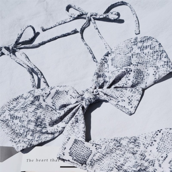 Knot Front Snake Skin Bikini - Picture 3 of 6